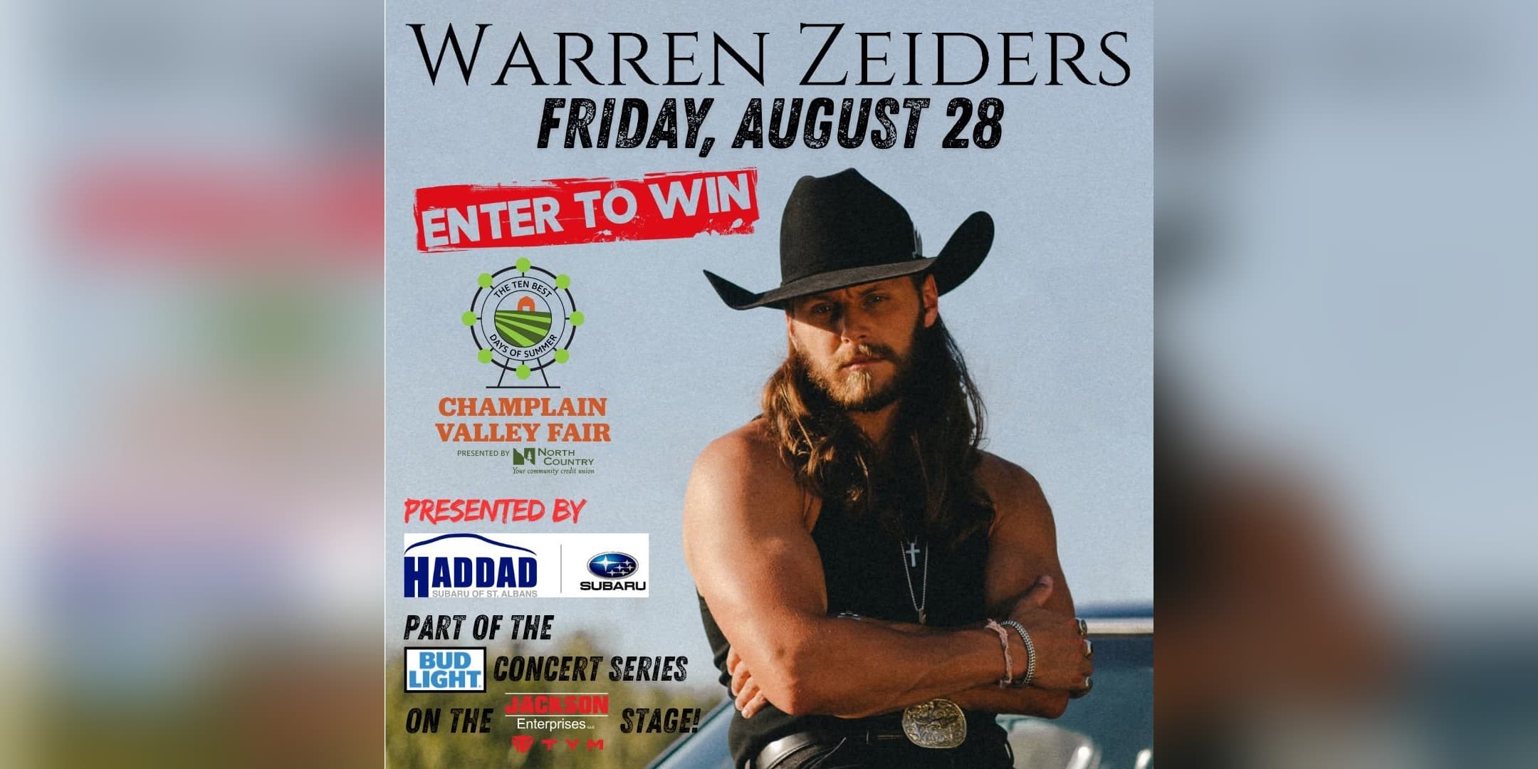 Warren Zeiders LIVE at the Champlain Valley Fair